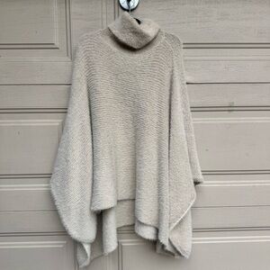 Anthropologie Sleeping On Snow Metallic Turtleneck Poncho